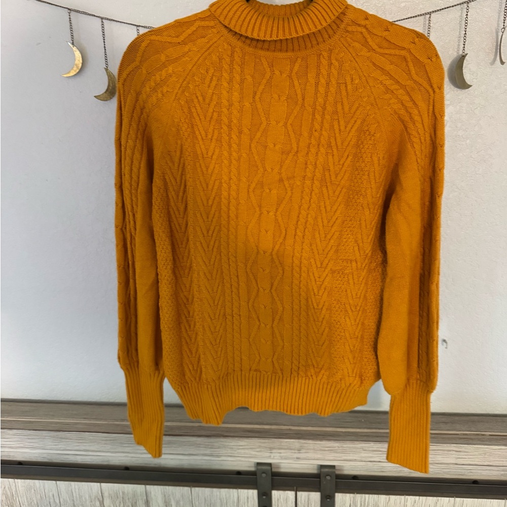 Mustard Cable Knit Sweater